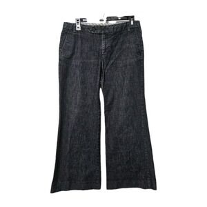 GAP Wide Leg Jeans Women's 6 (31x27.5) Faded Black Ankle‎ Mid-Rise Stretch Boho